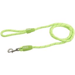 Hundkoppel i rundsydd polyester med reflex i färgen Lime